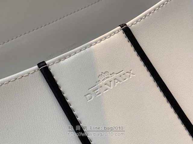 DELVAUX女包 經典款Brillant 原版Box牛皮手袋 德爾沃女手提包 DG0028 捆邊白中號 Delvaux女單肩斜跨包  fcs1252